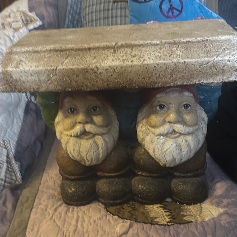 Whimsical Gnome Stone Table